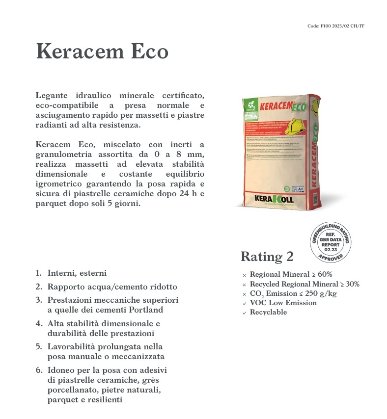 Cemento per pavimenti Keracem Eco