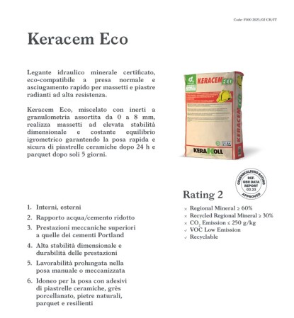 Cemento per pavimenti Keracem Eco