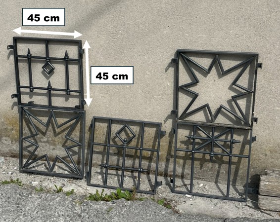 Grate per finestra, forma quadrata (motivi vari)