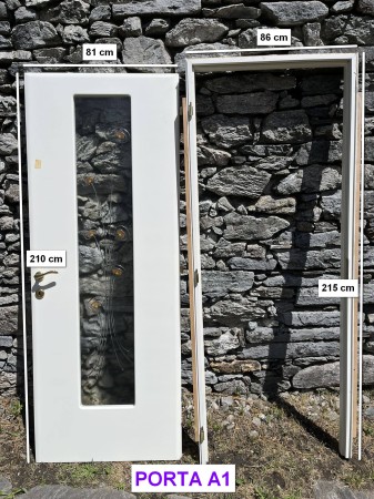 Porta Bianca con vetro e motivo floreale (A1)
