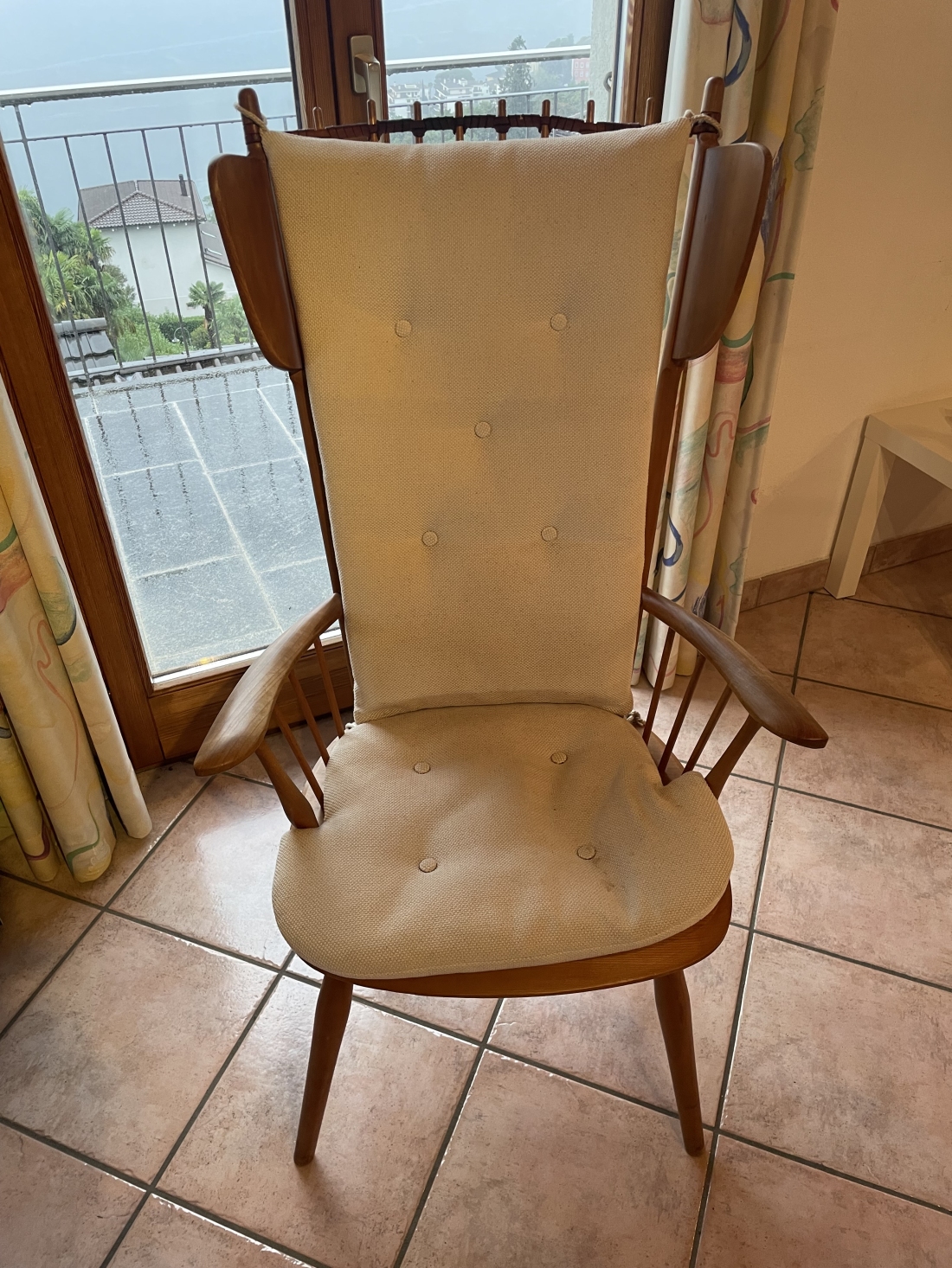 Sedia vintage in legno massiccio Albert Haberer